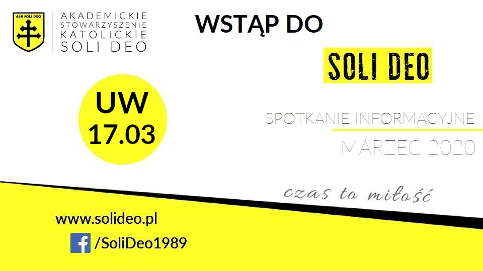 Wstąp do Soli Deo na UW!